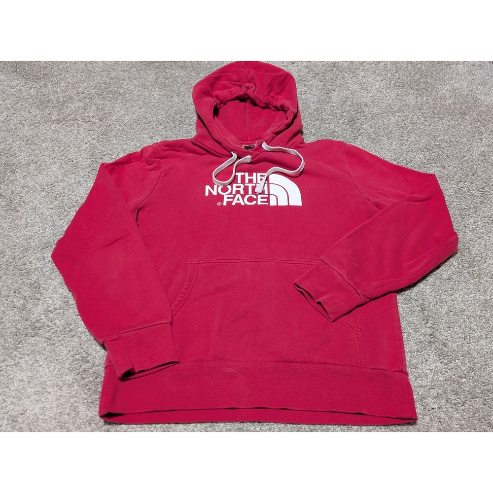 The North Face Hoodie Womens Medium Pink Half Dome‎ Pullover Logo Fleece